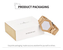 Cargar imagen en el visor de la galería, reloj hombre BOBO BIRD LED Wood Quartz Watches Engrave Back Cover Digital Night Vision Calendar Wristwatch Minimal Time Display