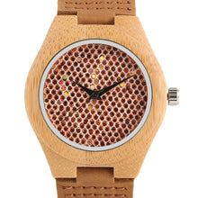 Cargar imagen en el visor de la galería, 2019 Natural Black Ebony Wood Bamboo Watch Womens Standard Glitter Dial Quartz Wrist Watch Ladies Elegant Eco Friendly Hour