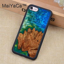 Cargar imagen en el visor de la galería, MaiYaCa Wood Resin Marble Printed Soft Rubber Phone Cases For iphone XR XS MAX 11 Pro MAX X 6 6S 7 8 Plus 5 5S Back Cover Shell