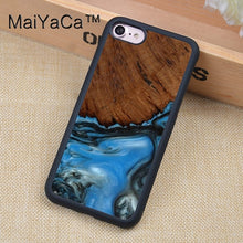 Cargar imagen en el visor de la galería, MaiYaCa Wood Resin Marble Printed Soft Rubber Phone Cases For iphone XR XS MAX 11 Pro MAX X 6 6S 7 8 Plus 5 5S Back Cover Shell