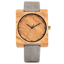Cargar imagen en el visor de la galería, Fashion Gray Men's Wood Watch Timekeeper Unique Square Dial Simple Design Quartz Watch Movement Eco-friendly Natural Wooden Watc