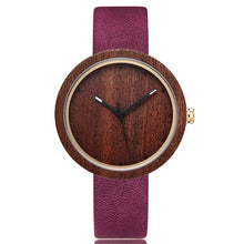 Cargar imagen en el visor de la galería, Retro Wood Watch Men Quartz Wrist Watches Casual Wooden Watch Case Male Soft Leather Strap Clock Eco-friendly Reloj de madera
