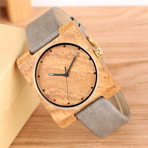 Fashion Gray Men's Wood Watch Timekeeper Unique Square Dial Simple Design Quartz Watch Movement Eco-friendly Natural Wooden Watc