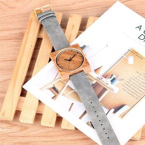 Fashion Gray Men's Wood Watch Timekeeper Unique Square Dial Simple Design Quartz Watch Movement Eco-friendly Natural Wooden Watc