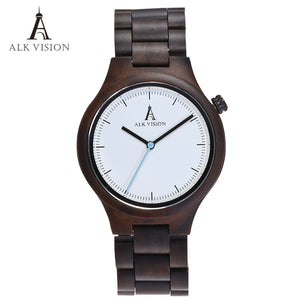 Wood Clock Designer Watches Men High Quality Wooden Watch Eco friendly Ebony Wood Band Watch Quartz Times Mechanism