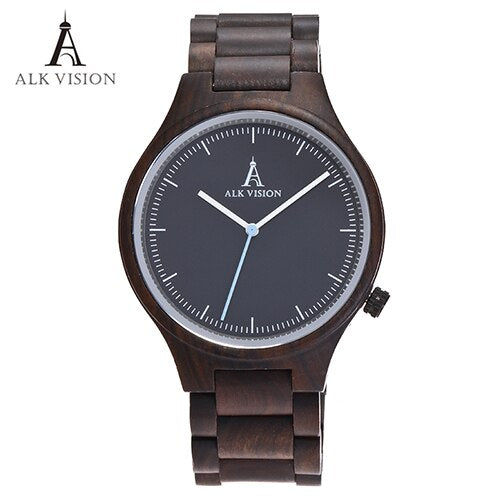 Wood Clock Designer Watches Men High Quality Wooden Watch Eco friendly Ebony Wood Band Watch Quartz Times Mechanism