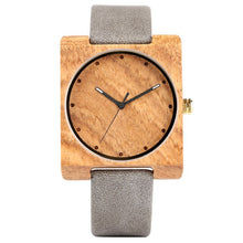 Cargar imagen en el visor de la galería, Minimalist Men&#39;s Wooden Watch Vogue Square Dial Handmade Design Wooden Watches for Boy Eco-friendly Bamboo Wooden Watch for Teen
