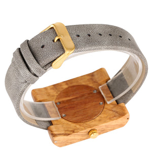 Fashion Gray Men's Wood Watch Timekeeper Unique Square Dial Simple Design Quartz Watch Movement Eco-friendly Natural Wooden Watc